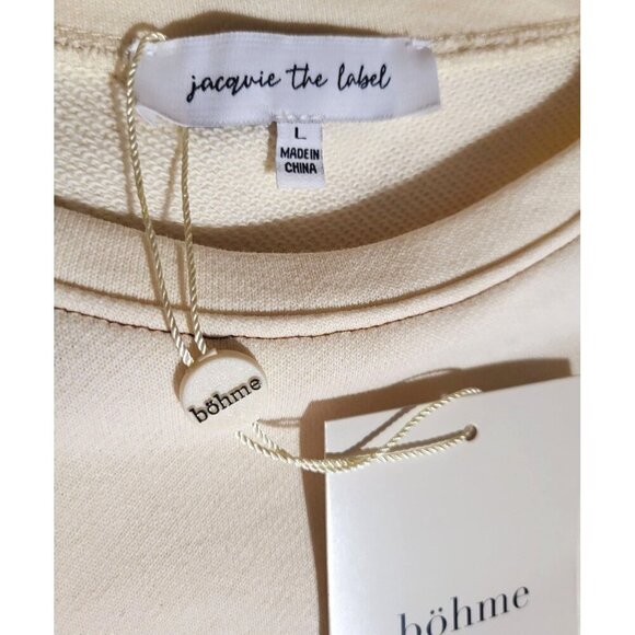 Böhme Womens L Cream Two-Tone Short Sleeve Dress With Lace Trim Detail New - Picture 3 of 9